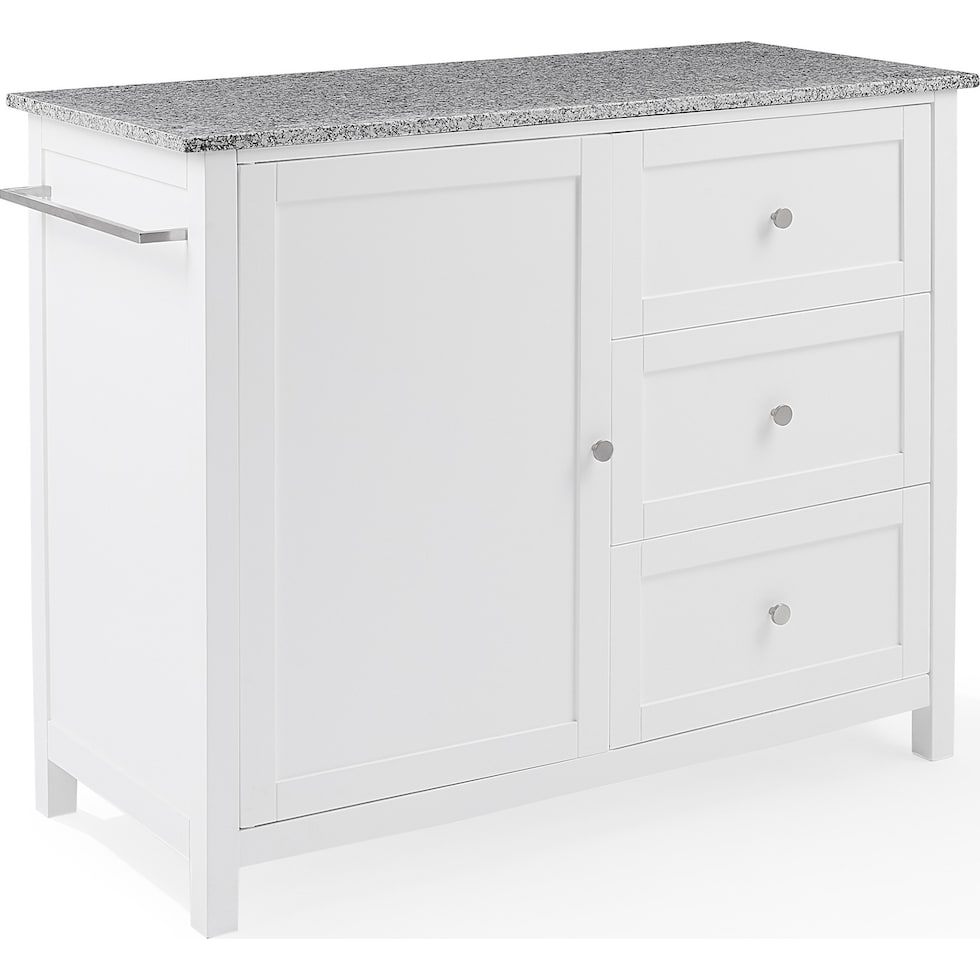 elio white gray granite kitchen island   