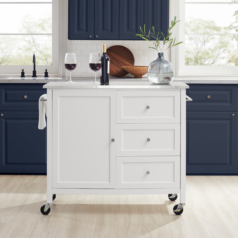 elio white kitchen island   