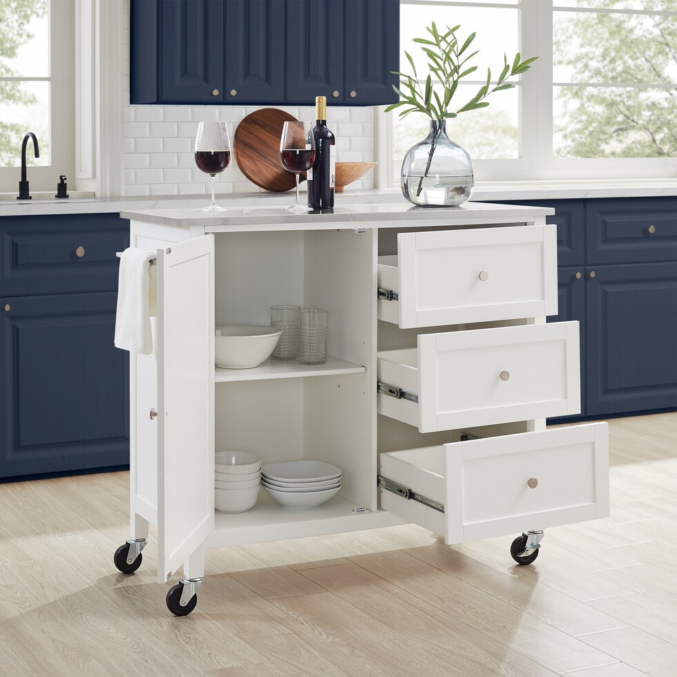 elio white kitchen island   
