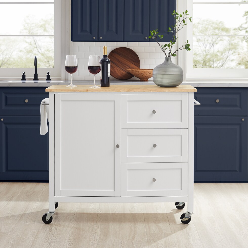 elio white natural kitchen island   