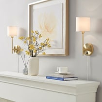 eliza white gold wall sconce   