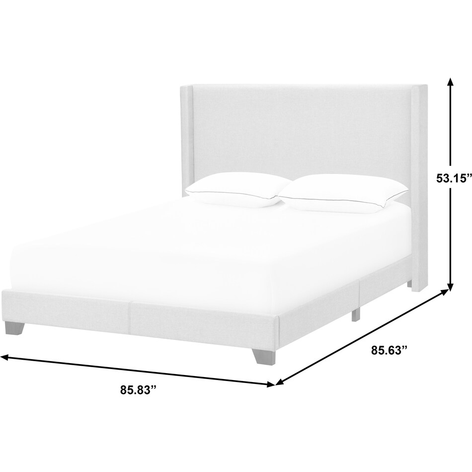 Elizabeth King Upholstered Bed Light Gray Value City Furniture