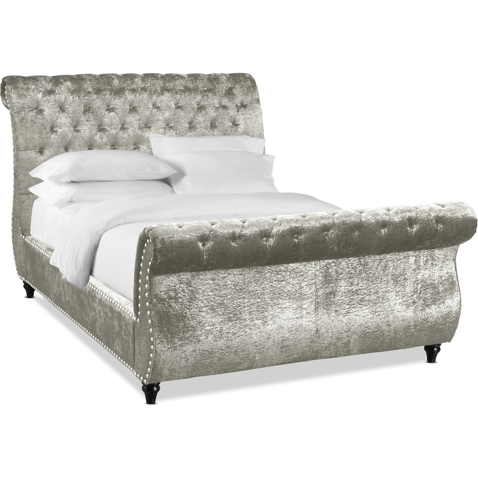 ella gray queen bed   