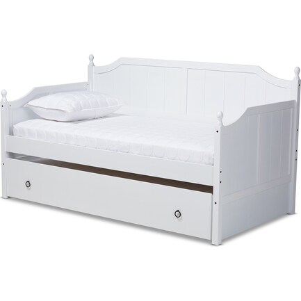 Ellamay Twin Daybed with Trundle - White