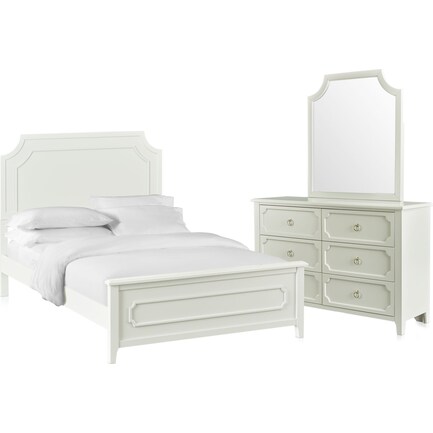 Elle 5-Piece Full Bedroom Set with Dresser and Mirror - Gray