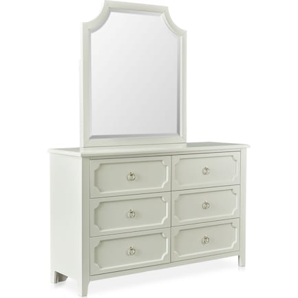 Elle Dresser and Mirror - Gray