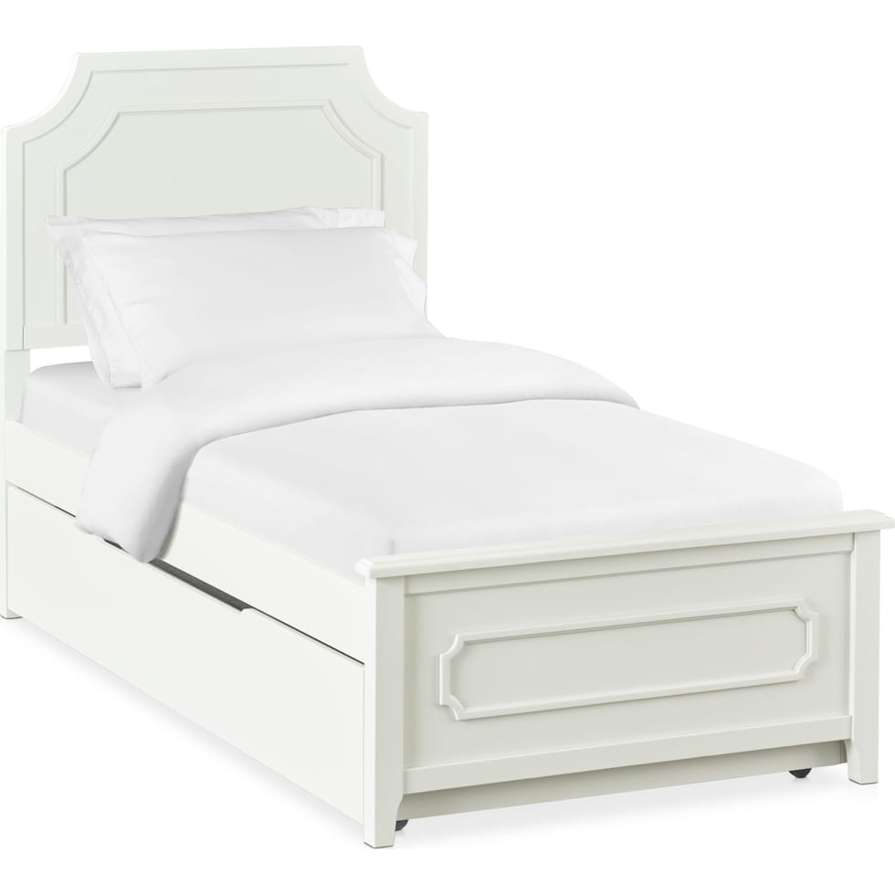 elle gray twin bed with trundle   