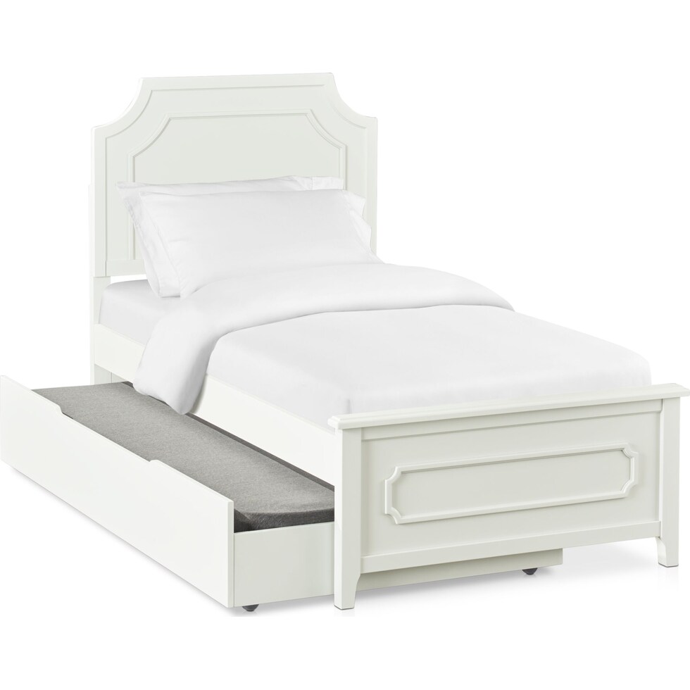 elle gray twin bed with trundle   