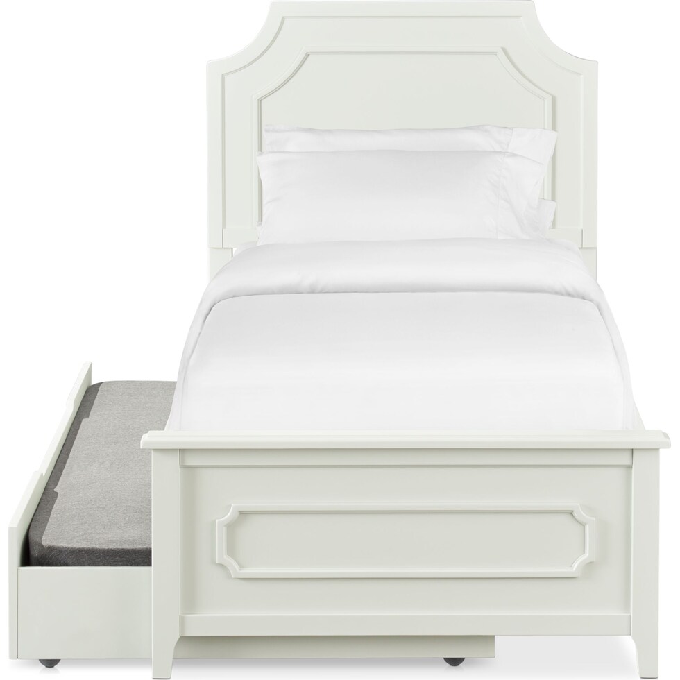 elle gray twin bed with trundle   