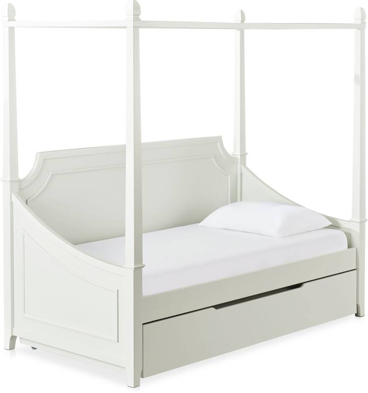 Elle Twin Trundle Canopy Daybed Gray Value City Furniture