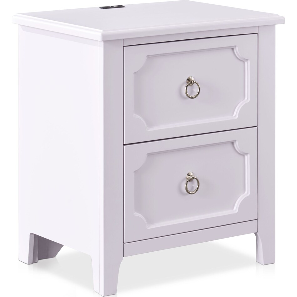 Elle Charging Nightstand Lavender Value City Furniture