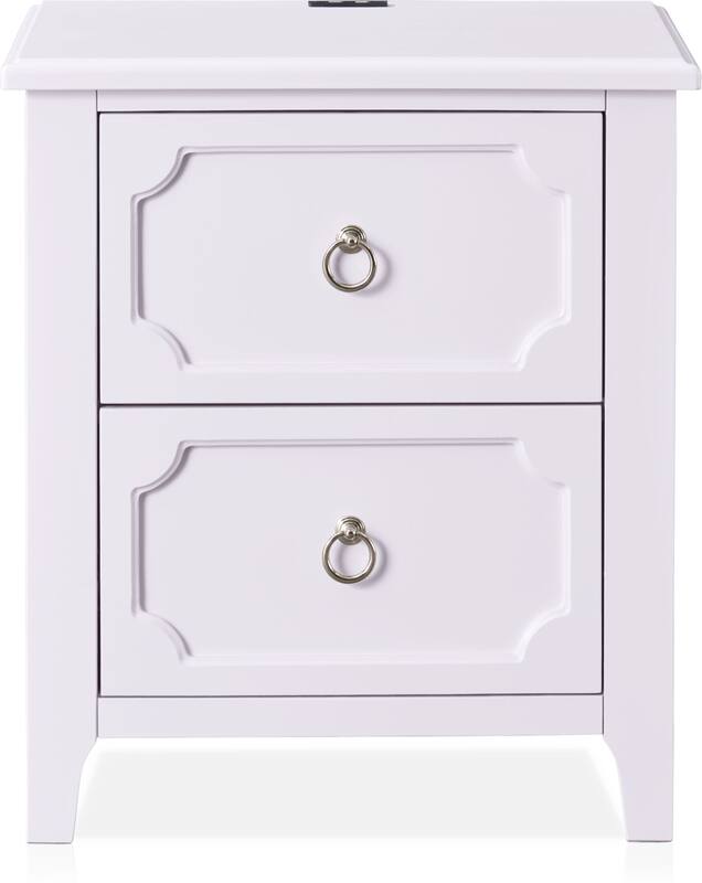Elle Charging Nightstand Lavender Value City Furniture