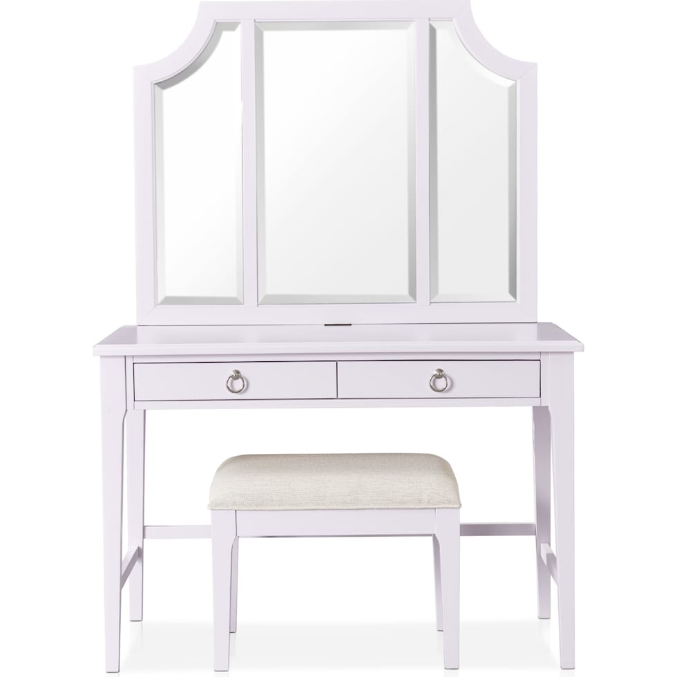 elle purple vanity desk   