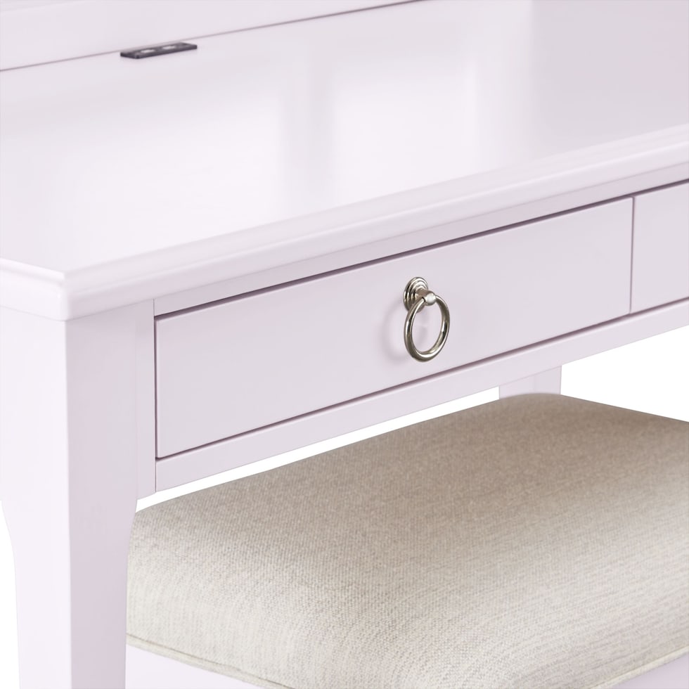 elle purple vanity desk   