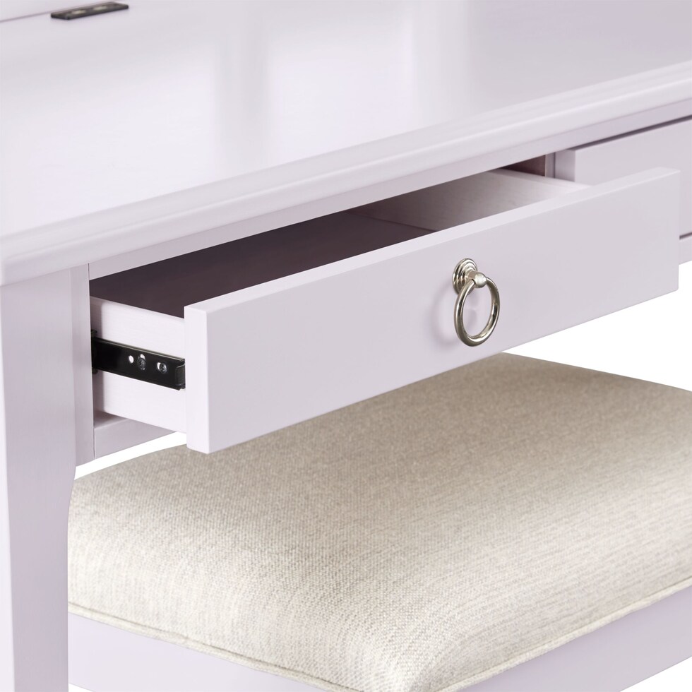 elle purple vanity desk   