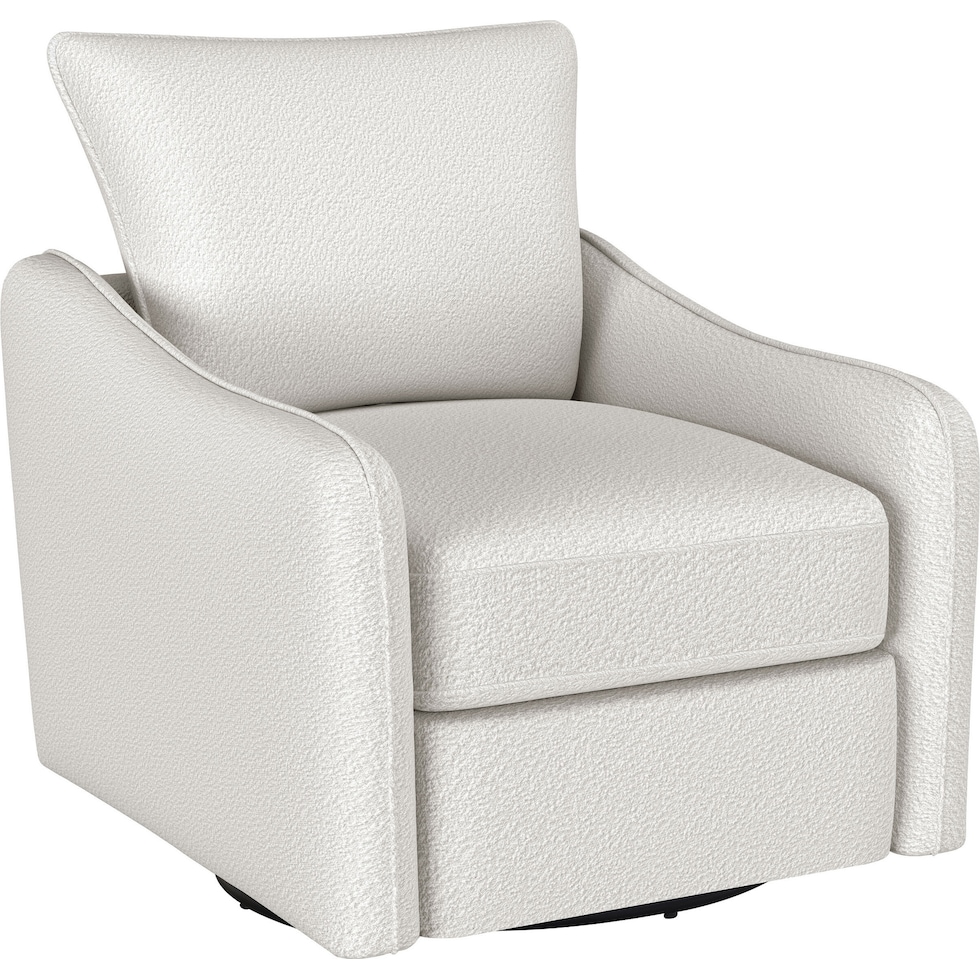 ellorie white swivel glider chair   