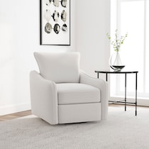 ellorie white swivel glider chair   