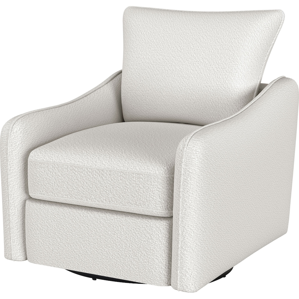 ellorie white swivel glider chair   
