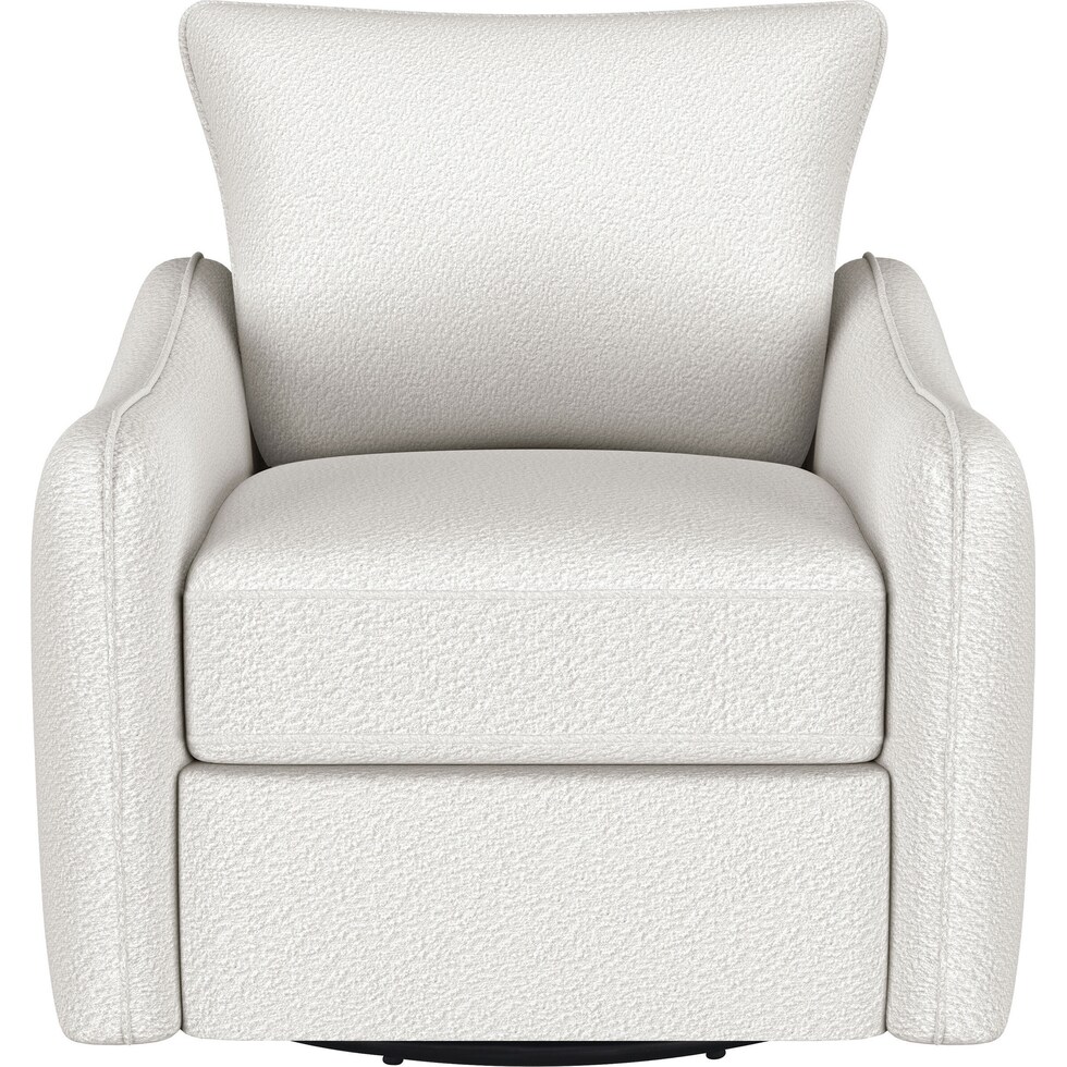 ellorie white swivel glider chair   