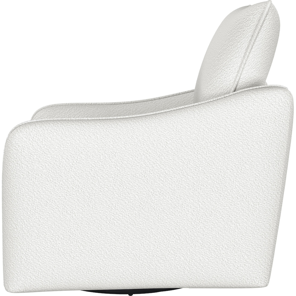 ellorie white swivel glider chair   