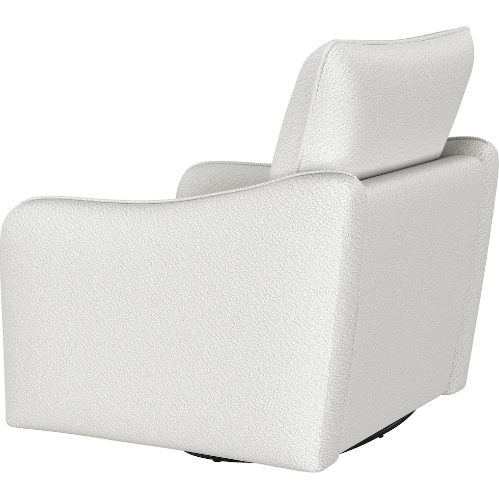 ellorie white swivel glider chair   