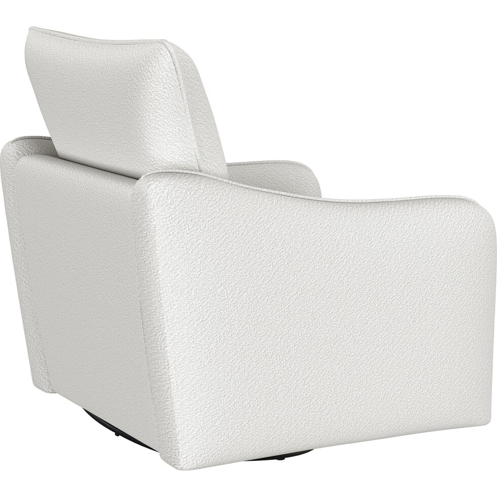 ellorie white swivel glider chair   