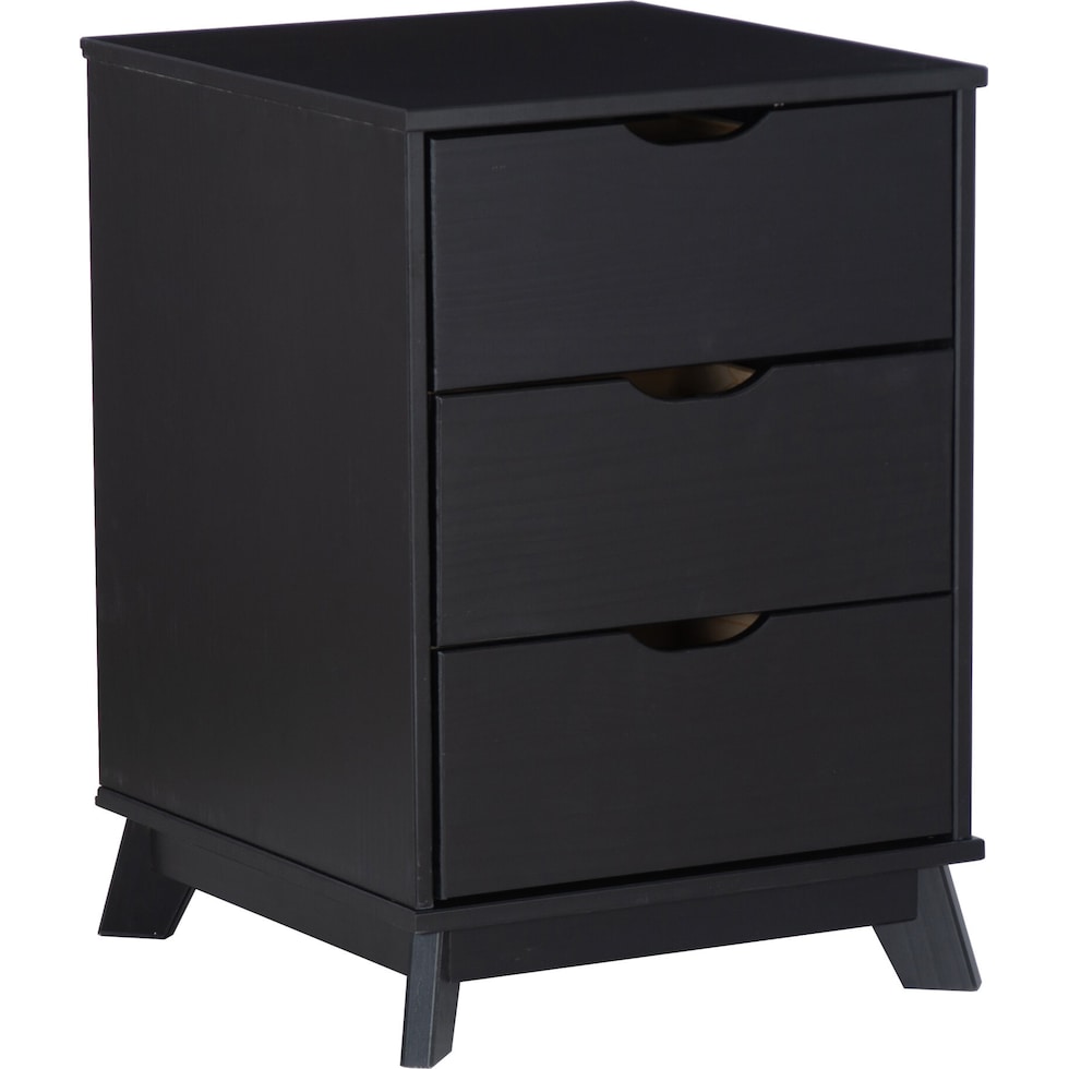 elna black nightstand   