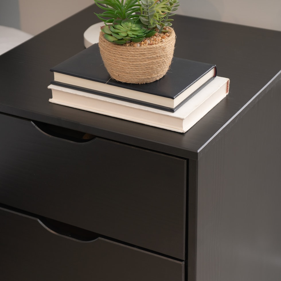 elna black nightstand   