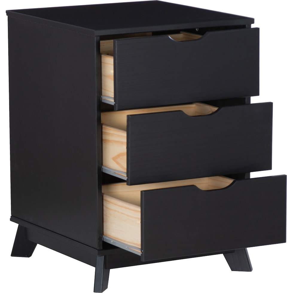 elna black nightstand   