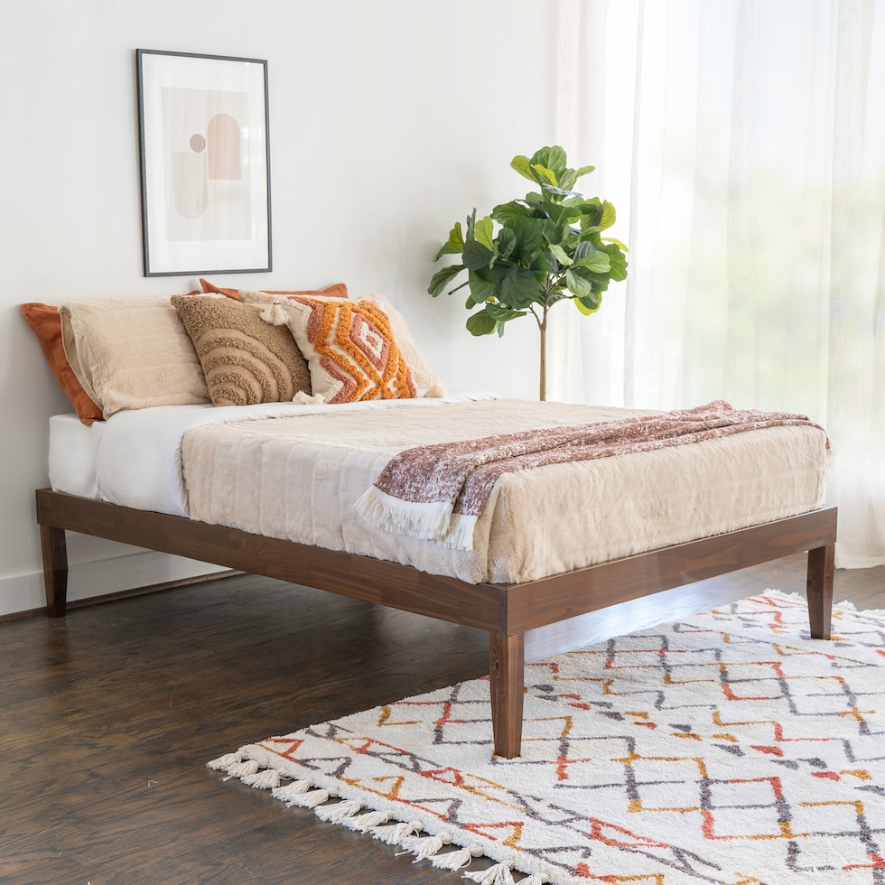 elna dark brown full bed   