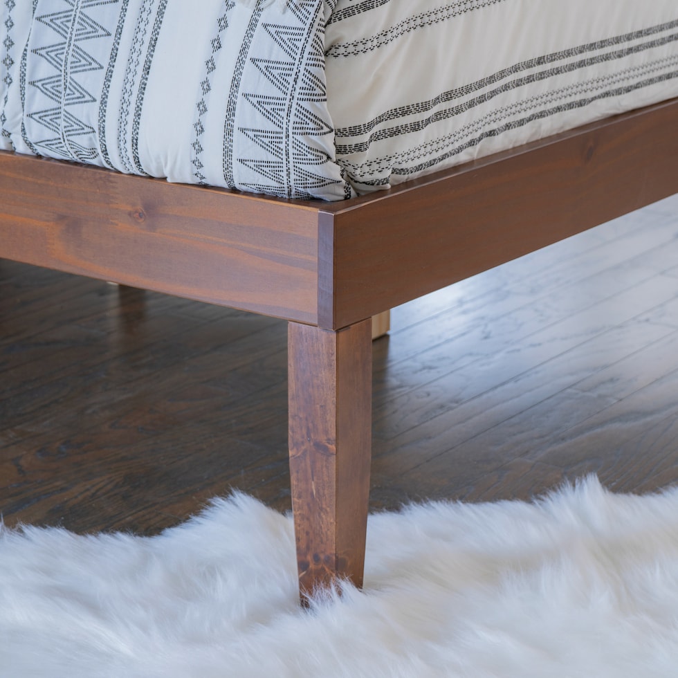 elna dark brown queen bed   