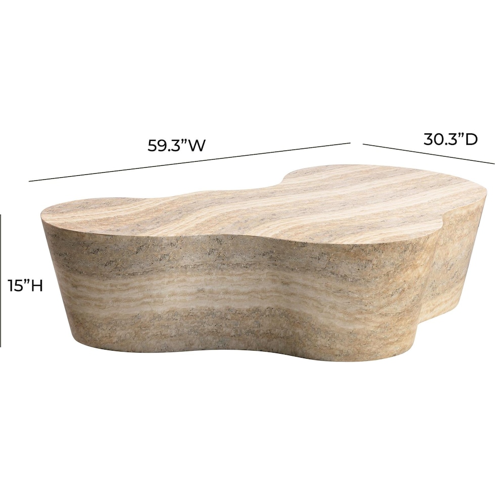 elodie light brown coffee table   
