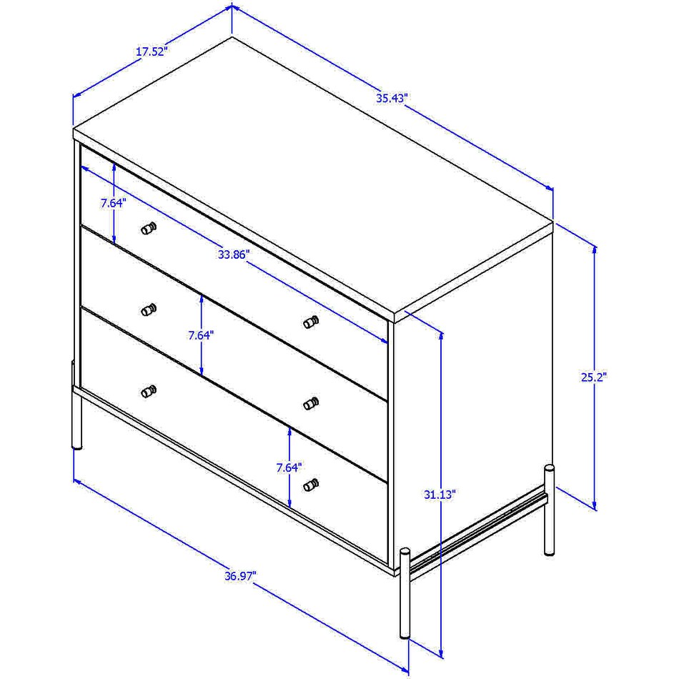Elowen 3 Drawer Dresser Value City Furniture
