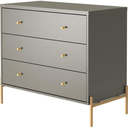 Elowen 3 Drawer Dresser - Gray Gloss
