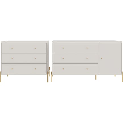Elowen 3 Drawer Dresser and Combo Dresser Set - Off White