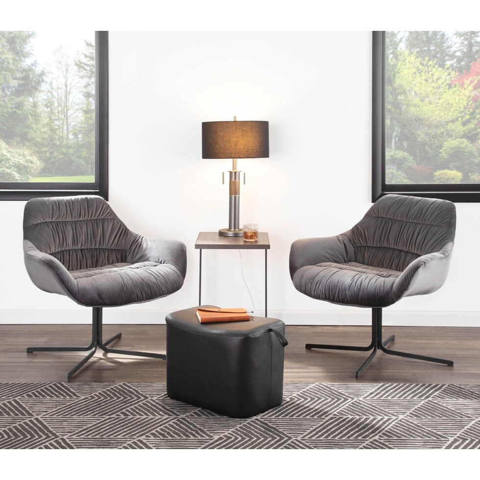 elsa gray accent chair   