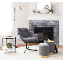 elsa gray accent chair   