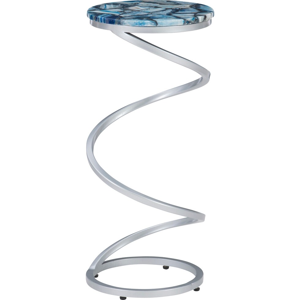elva blue chairside table   
