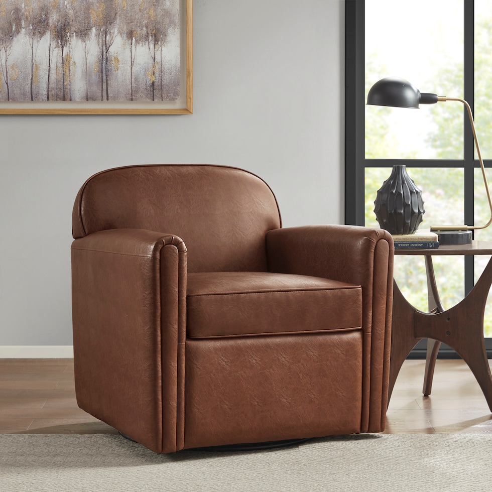 elynor dark brown accent chair   