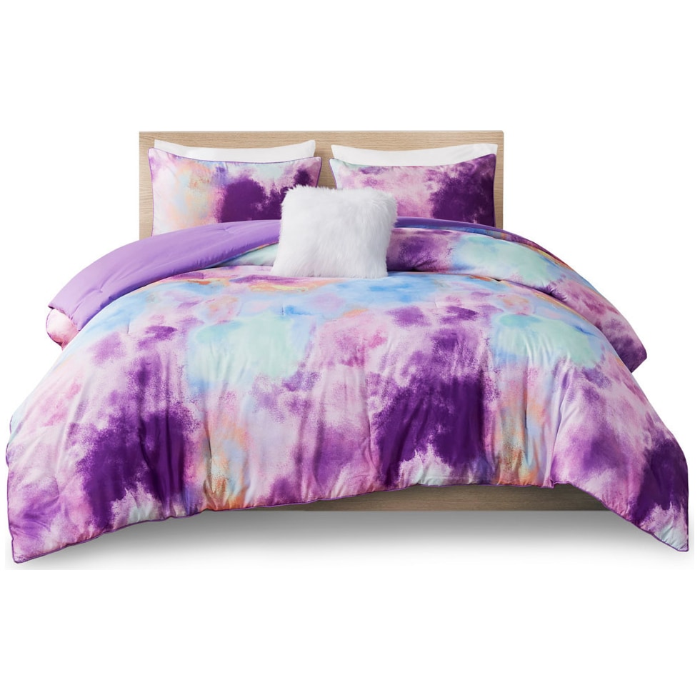 emberly purple full queen bedding set   
