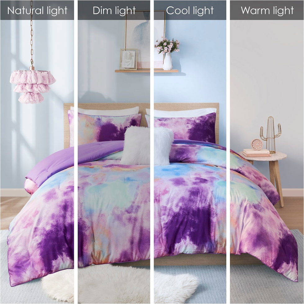 emberly purple full queen bedding set   