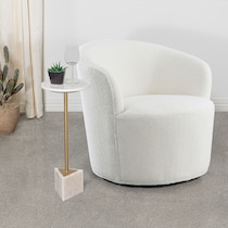emberson white swivel chair   