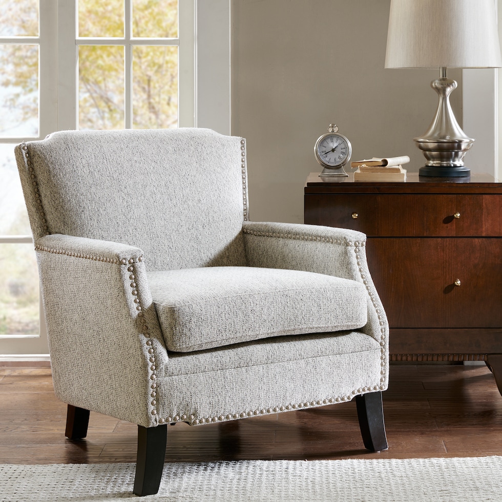 embry gray accent chair   