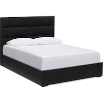 emilio black queen upholstered bed   