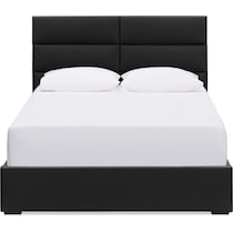 emilio black queen upholstered bed   