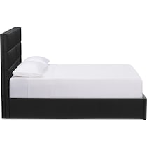 emilio black queen upholstered bed   