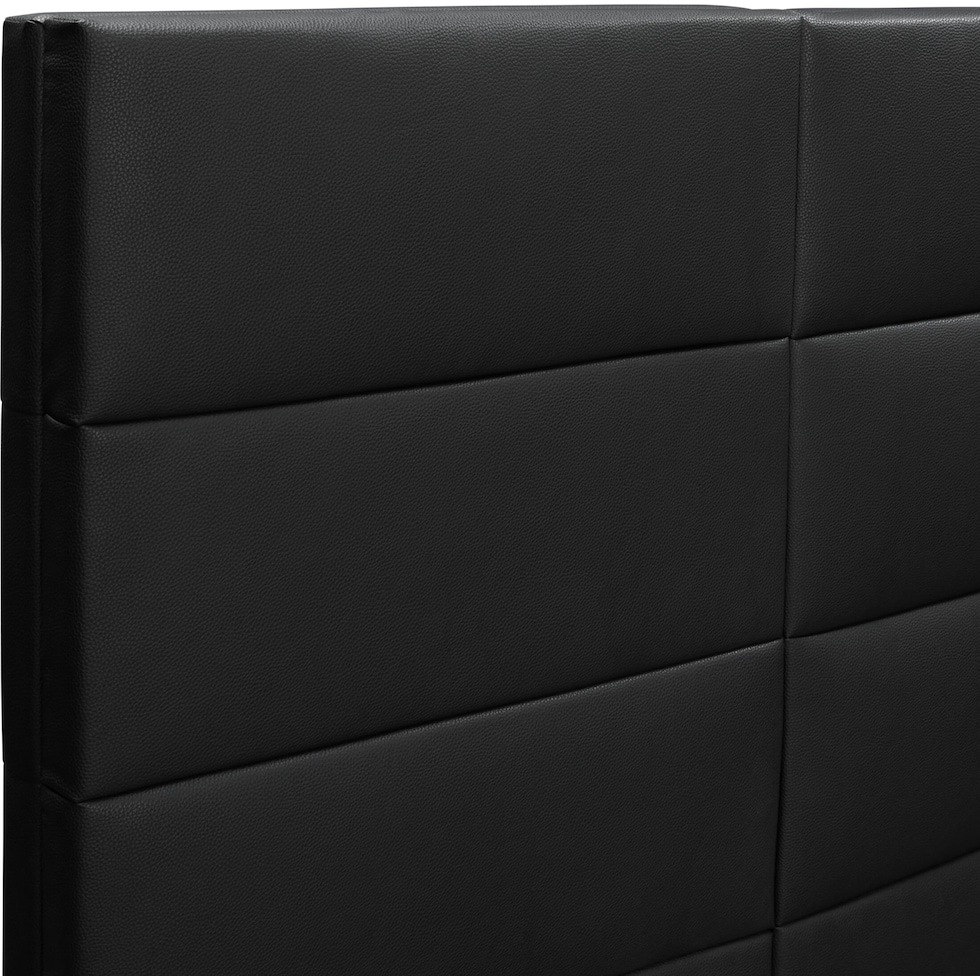 emilio black queen upholstered bed   