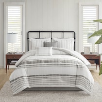 emily white gray full queen bedding set   