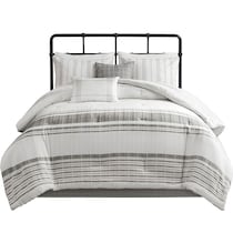 emily white gray full queen bedding set   