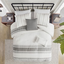 emily white gray king california king bedding set   